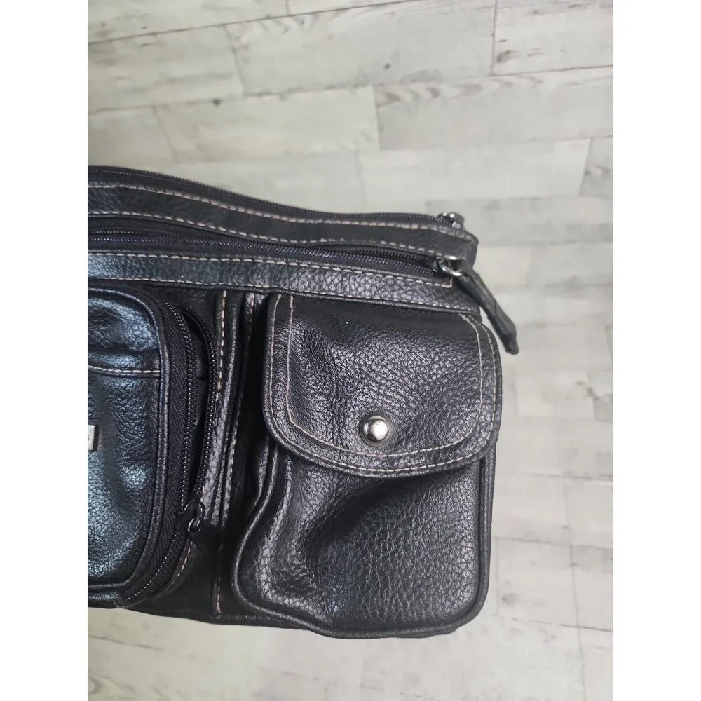 Koltov Small Crossbody Bag Multi-Zip Pockets Detachable Strap 9